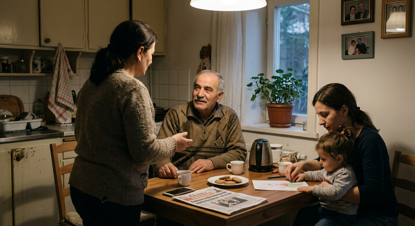 Redaktionell AI-illustration med ett motiv kopplat till Familjebesök från Albanien: vilka anhöriga registreras i EES?.