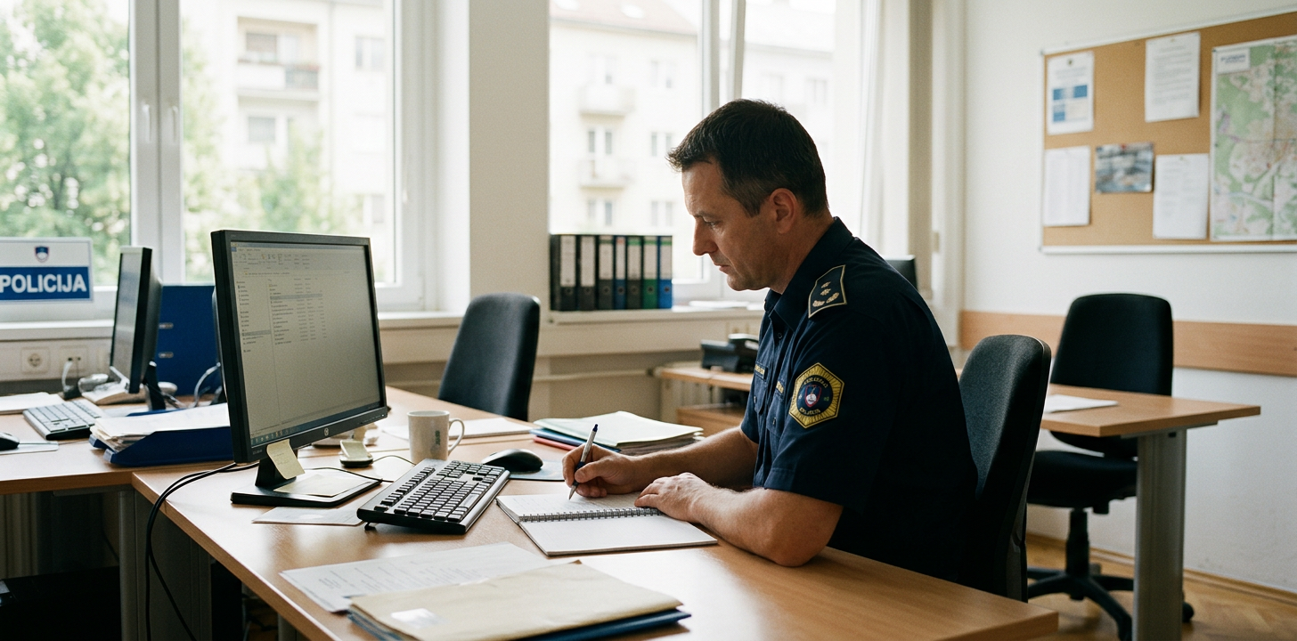 Redaktionell AI-illustration med ett motiv kopplat till När slovenska polisen utredde ”Blattejävlar!”.