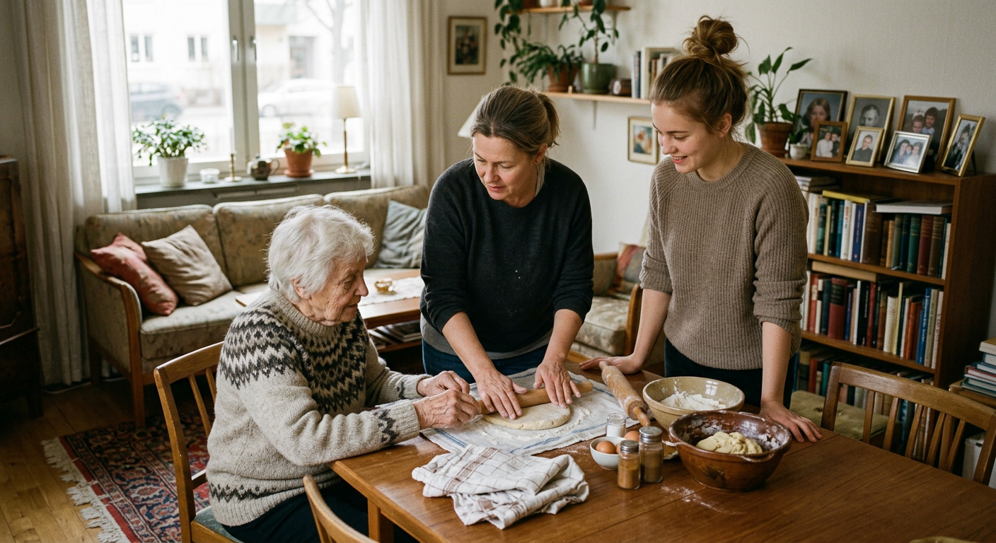 Illustration till artikeln om Så gör du plats för slava när nästa generation tar över firandet.