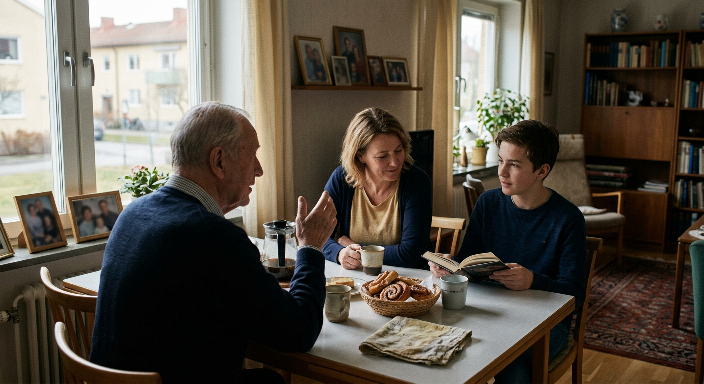 Redaktionell AI-illustration med ett motiv kopplat till Svenskan starkast, familjens språk lättare att förstå än att tala – hur hänger det ihop?.